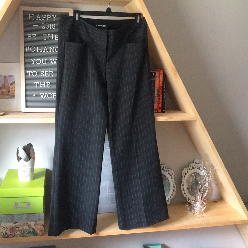 Express pinstripe editor pants - short